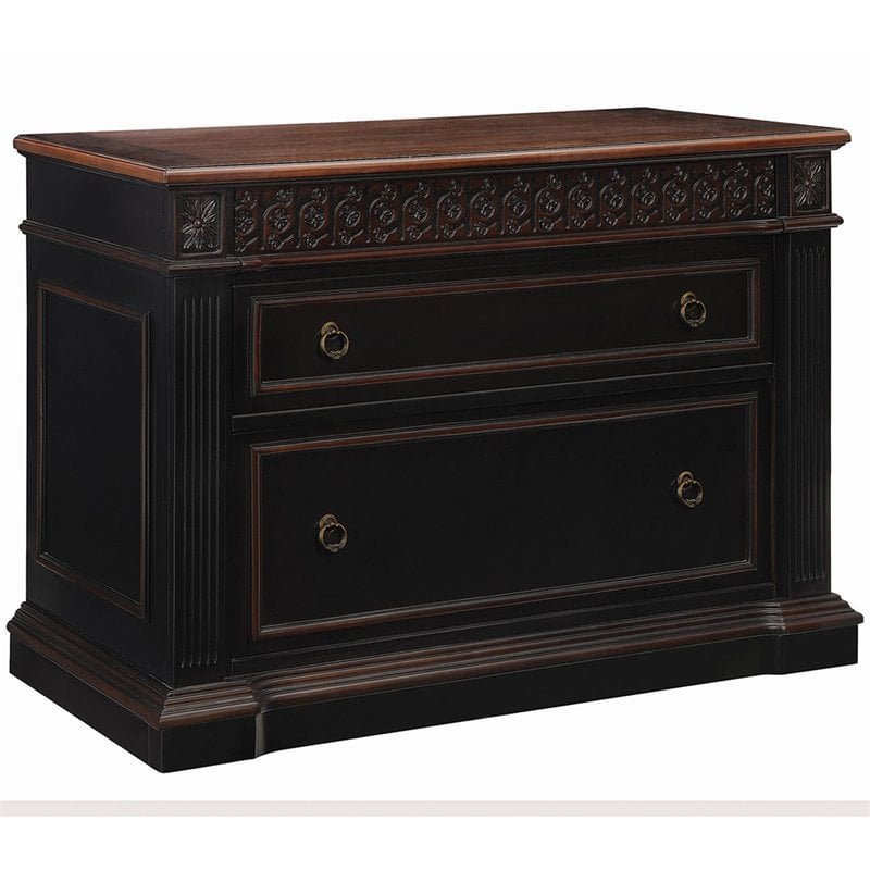 Coaster Rowan 2 Drawer Lateral File in Black and Chestnut 800924