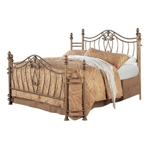 Coaster Sydney Traditional Queen Metal Bed Antique Brushed Gold