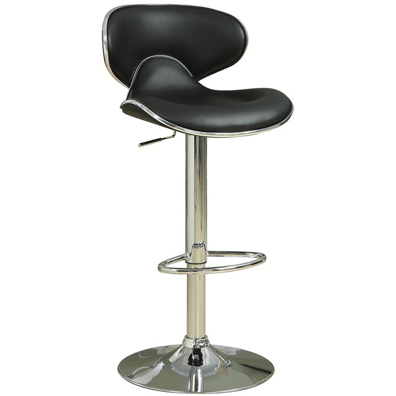 Coaster Adjustable Bar Stool with Swivel Seat in Black 120359