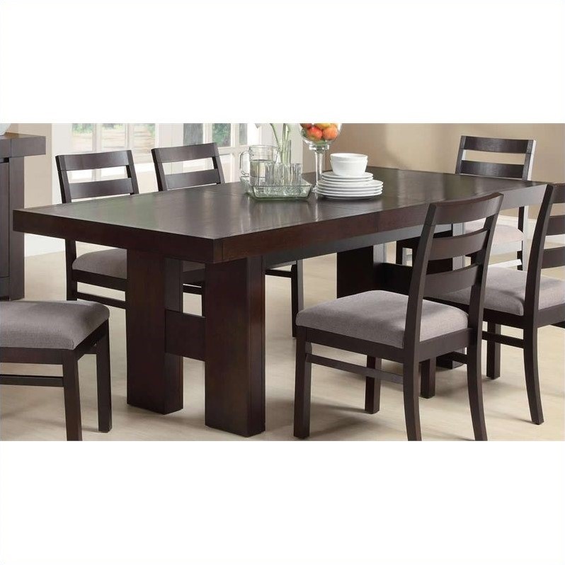 Coaster Rectangular Dining Table Wood Furniture In Cuccino Coaster Dining Table In Cuccino