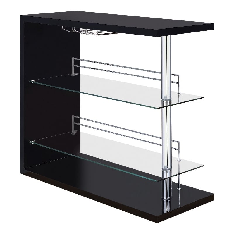 Prescott Rectangular Home Wine Table Black High Gloss