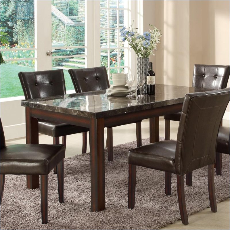 Coaster Milton Dining Table with Marble Top in Cappuccino 103770