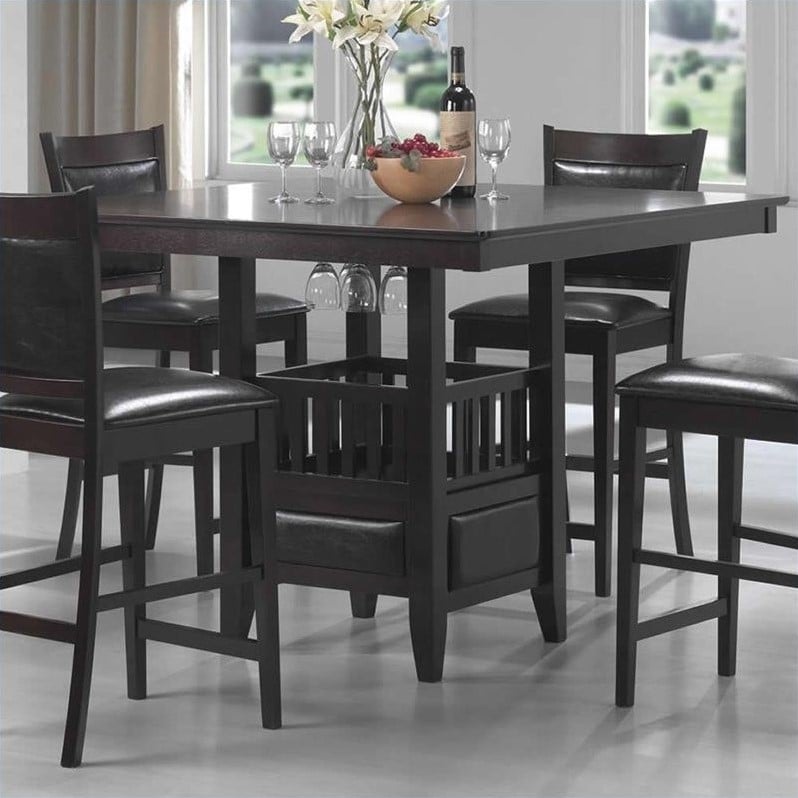 Coaster Jaden Square Storage Counter Height Dining Table ...