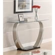 Coaster Pruitt Glass Top Metal Base Console Table in Satin Silver