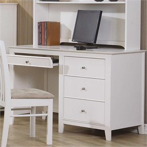 coaster selena computer desk with drawer storage in white