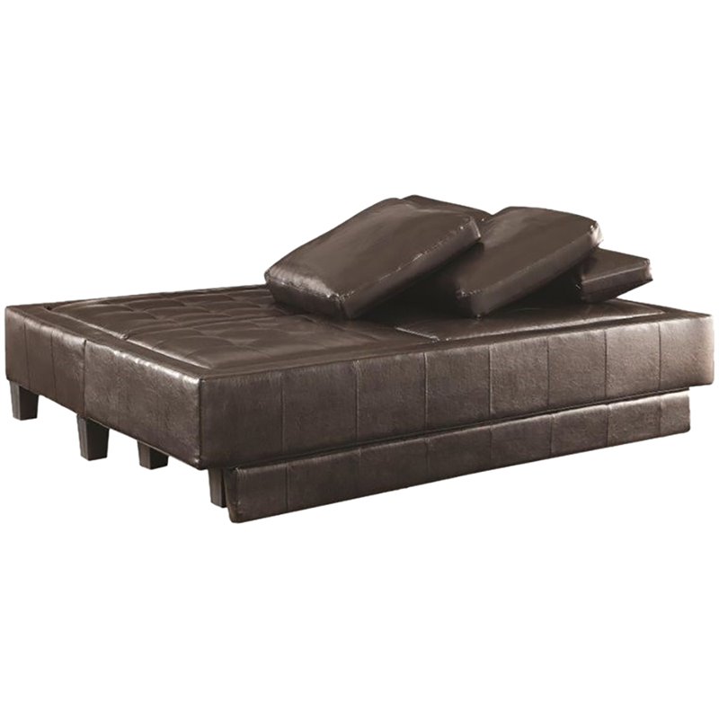 Coaster Ellesmere Convertible Sofa And Ottoman In Brown