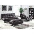Coaster Dilleston Faux Leather Tufted Sleeper Sofa in Brown and Chrome