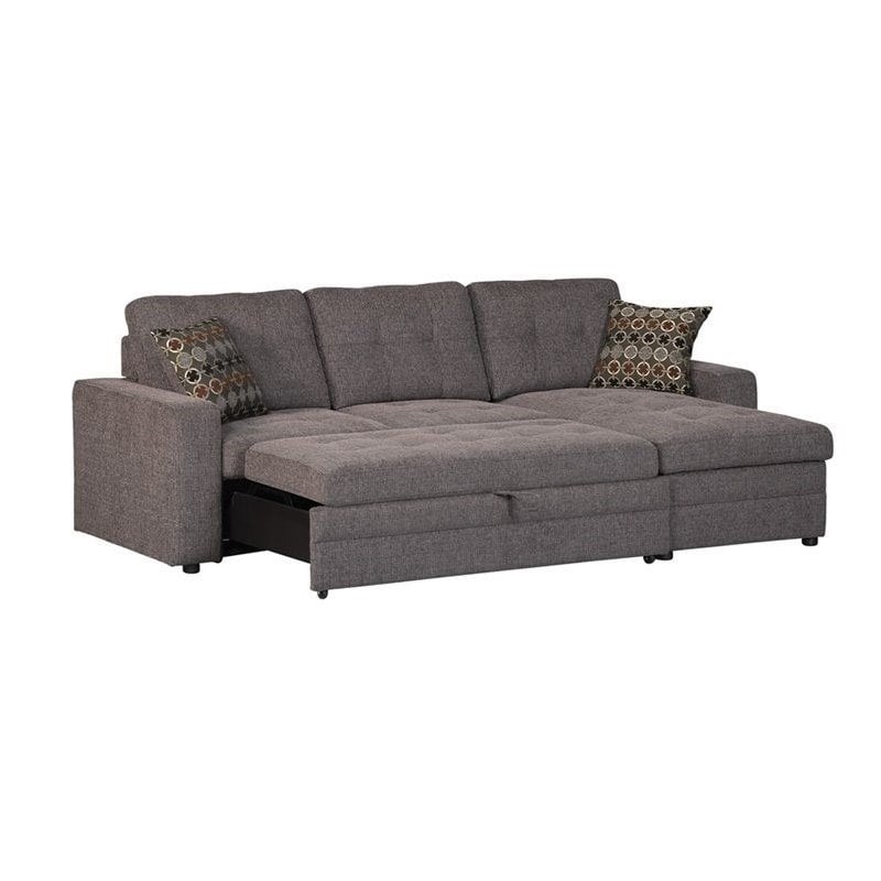 Sectional sofa sleeper with storage