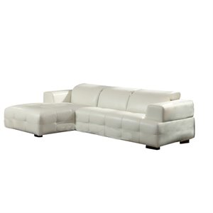 Coaster Adjustable Headrest Corner Sectional in White