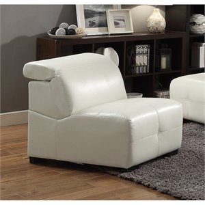 Coaster Adjustable Headrest Accent Chair in White