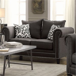 Coaster Emerson Fabric Loveseat in Gray