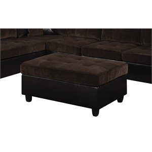 coaster fabric and faux leather ottoman