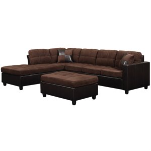 coaster fabric and faux leather sectional