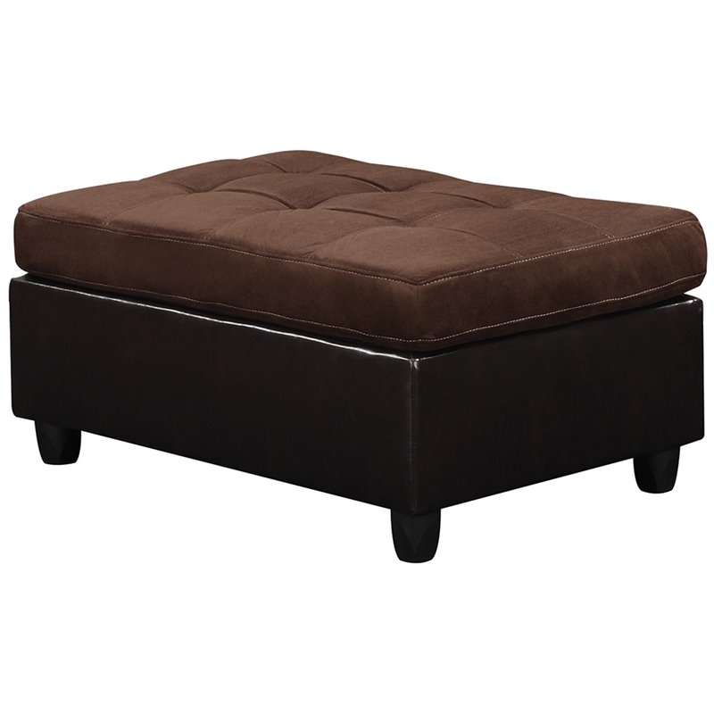Coaster Faux Leather Ottoman In Chocolate 505656 Coaster Faux Leather Ottoman In Chocolate