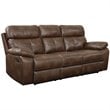 Coaster Damiano Faux Leather Tufted Reclining Sofa in Milk Chocolate