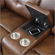 Coaster Damiano Faux Leather Tufted Reclining Loveseat in Brown
