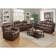 Coaster Damiano Faux Leather Motion Reclining Sofa Set in Brown