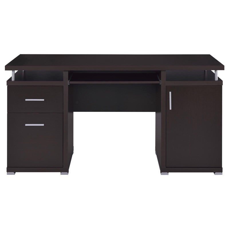 Tracy 55-inch 2-drawer Wood Office Computer Desk Cappuccino