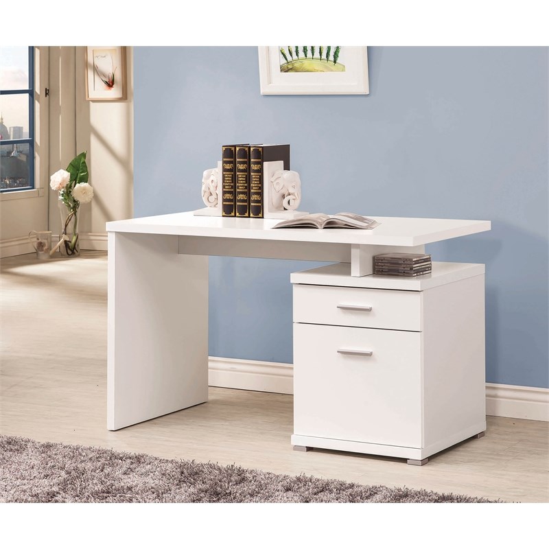 Irving 47-inch 2-drawer Office Computer Desk White