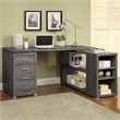 Yvette 60-inch 3-drawer L-Shape Wood Computer Desk Weathered Gray