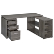 Yvette 60-inch 3-drawer L-Shape Wood Computer Desk Weathered Gray