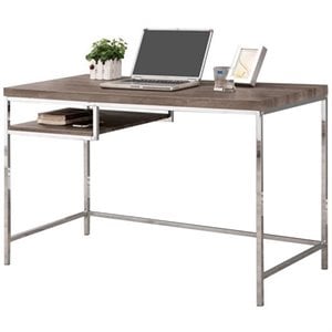 coaster writing desk in weathered gray and chrome