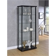 Coaster Delphinium 4-shelf Clear Glass Curio Display Cabinet in Black
