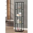 Coaster 4 Shelf Glass Curio Cabinet in Black