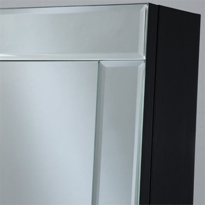 Cortez Cheval Mirror with Jewelry Storage Black