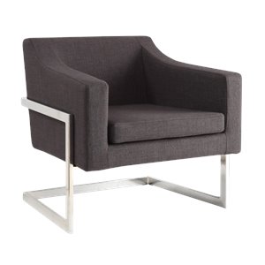 Coaster Contemporary Metal Frame Accent Chair in Gray