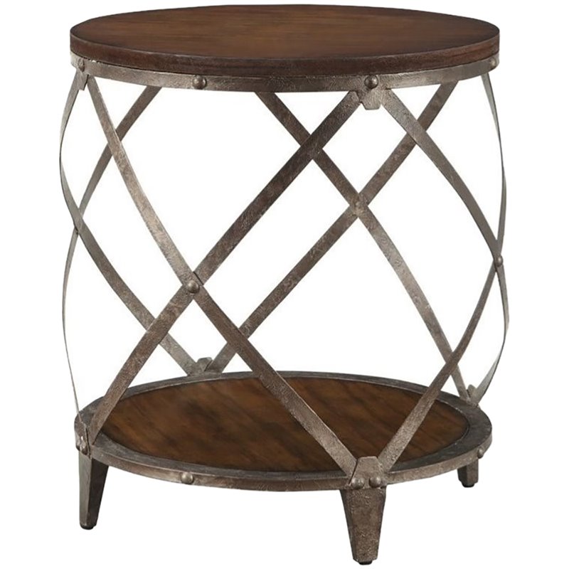 Coaster Metal Accent End Table in Brown and Black 903326ii