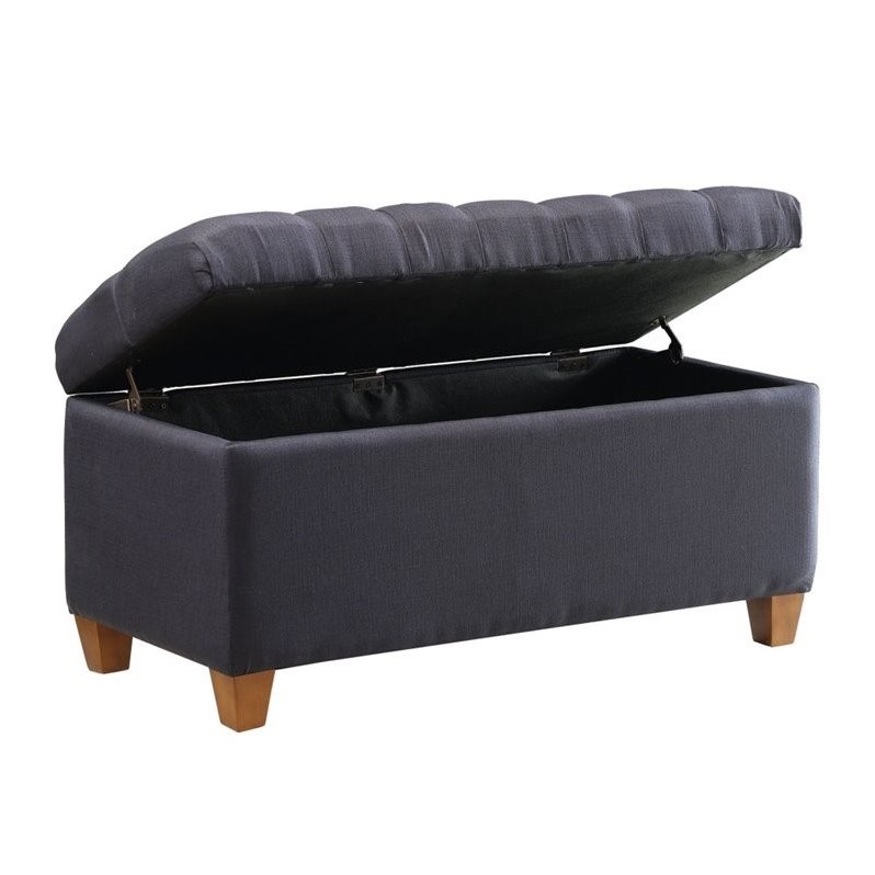 Coaster Tufted Storage Bench in Dark Navy 500066