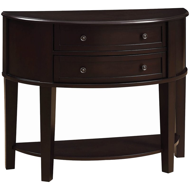 Coaster 2 Drawer Demilune Console Table, Demilune Console Table With Storage