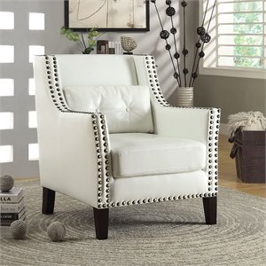 Coaster Wing Accent Chair in White
