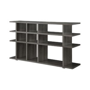 coaster contemporary weathered bookcase in dark grey
