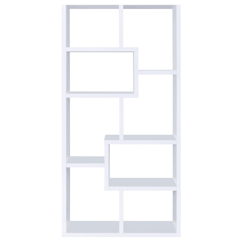 Theo 71-inch 6-shelf Wood Bookshelf White