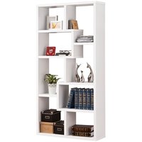 Coaster 4 Shelf Asymmetrical Snaking, Asymmetrical Snaking Bookcase White Gloss And Clear
