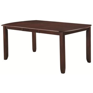 Coaster Dupree Casual Leg Dining Table in Dark Brown