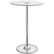 Thea Round 28-inch Glass Top LED Bistro Bar Table Chrome