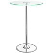 Thea Round 28-inch Glass Top LED Bistro Bar Table Chrome