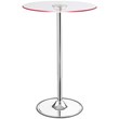 Thea Round 28-inch Glass Top LED Bistro Bar Table Chrome