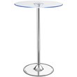Thea Round 28-inch Glass Top LED Bistro Bar Table Chrome