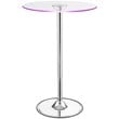 Thea Round 28-inch Glass Top LED Bistro Bar Table Chrome