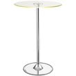 Thea Round 28-inch Glass Top LED Bistro Bar Table Chrome
