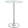 Thea Round 28-inch Glass Top LED Bistro Bar Table Chrome