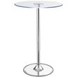 Thea Round 28-inch Glass Top LED Bistro Bar Table Chrome