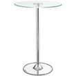 Thea Round 28-inch Glass Top LED Bistro Bar Table Chrome
