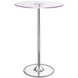 Thea Round 28-inch Glass Top LED Bistro Bar Table Chrome