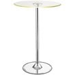Thea Round 28-inch Glass Top LED Bistro Bar Table Chrome