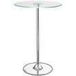 Thea Round 28-inch Glass Top LED Bistro Bar Table Chrome